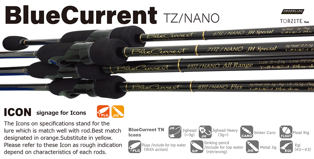 YAMAGA BLANKS BlueCurrent 83 TZ/Nano Flex Rods buy at Fishingshop.kiwi