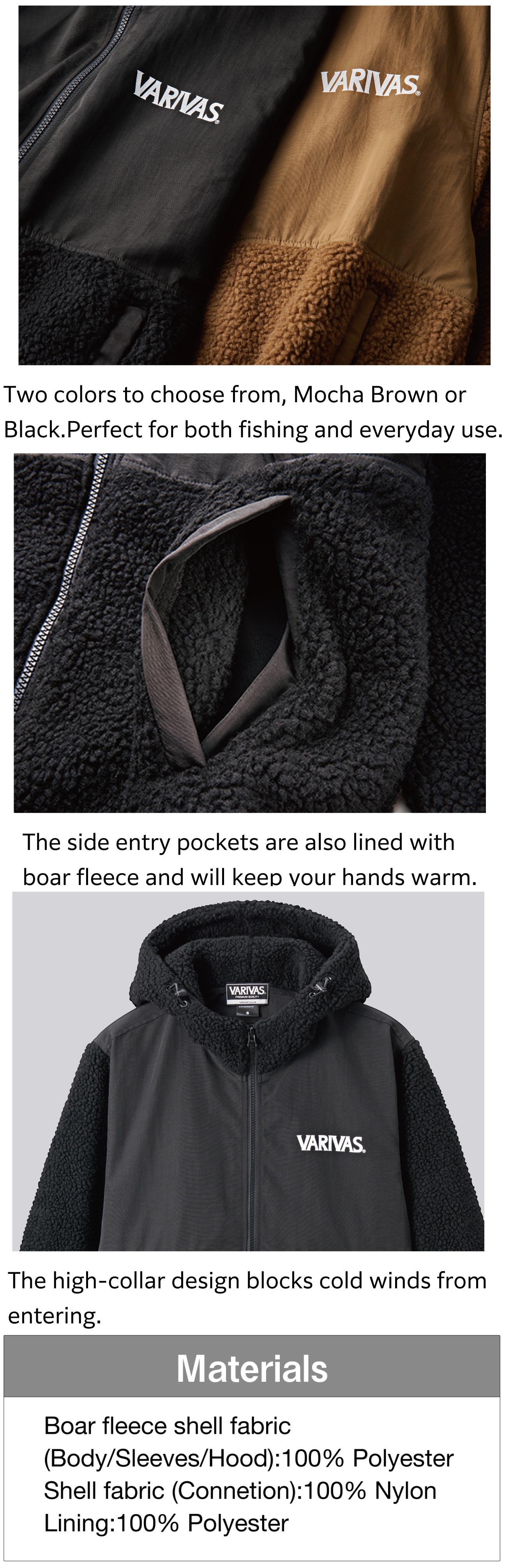 VARIVAS Boa Jacket Hoodie VAAW-34 Black M Wear buy at