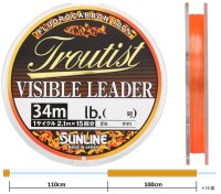 SUNLINE Troutist Visible Leader [Natural Clear&Orange marking] 34m #1.25 (5lb)