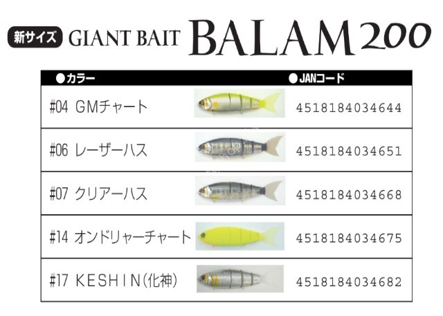 MADNESS Balam 200mm 46g #14 Ondoriya Chart