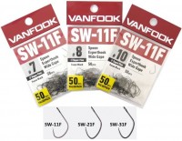 VANFOOK SW-11F Spoon Experthook Wide Gape Super Fine Wire Value Pack #7 Fusso Black