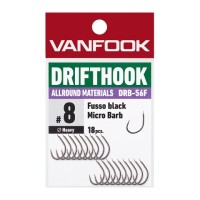 VANFOOK Drift Hook All-Round Materials DRB-56F [Black] #10 (18pcs)