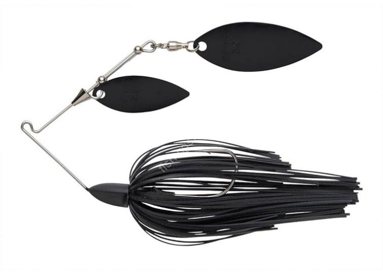 KEITECH Baby TEE-Bone Spinnerbait Double Willow (DW) 3/8oz #001 Black