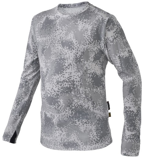 GAMAKATSU GM3704 No Fly Zone Long Sleeve Cool T-Shirt (Gray Camouflage) 3L