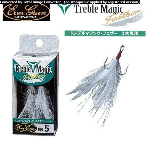 EVERGREEN Treble Magic Feather 6 White Hooks, Sinkers, Other buy