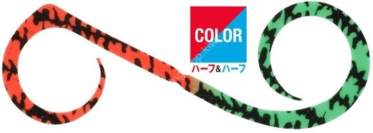JACKALL BinBin Switch T+ Necktie Dual Curly #H&H ShimaShima Bright Orange / ShimaShima Keiko Green