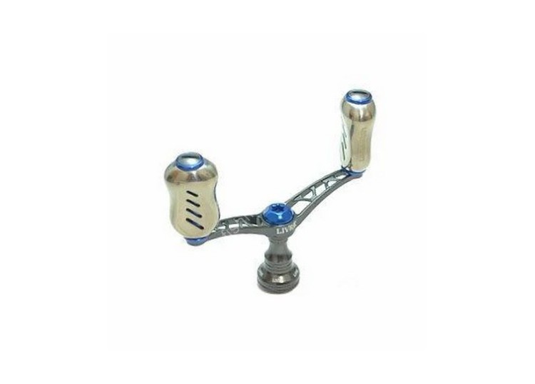 LIVRE 3838 Double Handle Wing 100 Fino Knob for Shimano S2 #Gunmetal/Blue