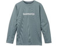 SHIMANO SH-022W Dry Logo T-shirt Long Sleeve Blue Gray S