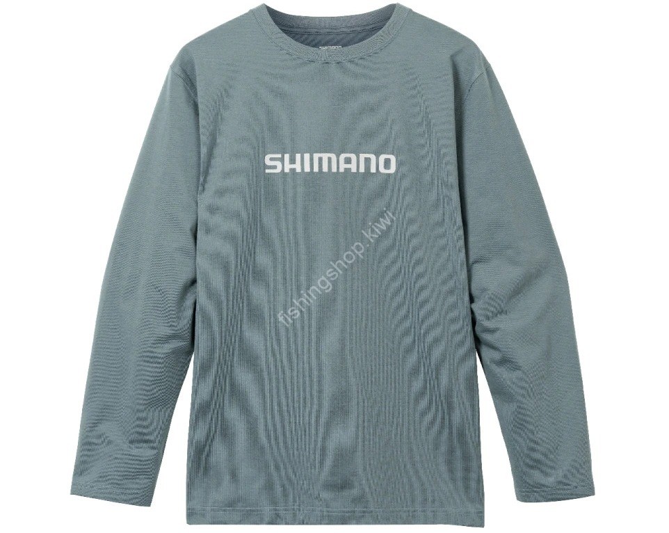 SHIMANO SH-022W Dry Logo T-shirt Long Sleeve Blue Gray S Wear buy