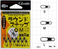 GAMAKATSU Luxxe 19-343 Ika Metal Leader Round Snap (Kuro) S