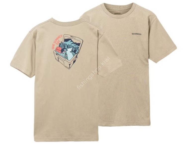 SHIMANO SH-003V Organic Cotton Graphic T-shirt Beige WM