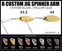 DEPS B Custom Jig Spinner Arm Willow Leaf #4 Matte Silver