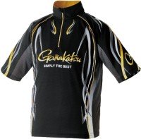 GAMAKATSU GM3735 2Way Printed Zip Shirt Short Sleeve (Black) M