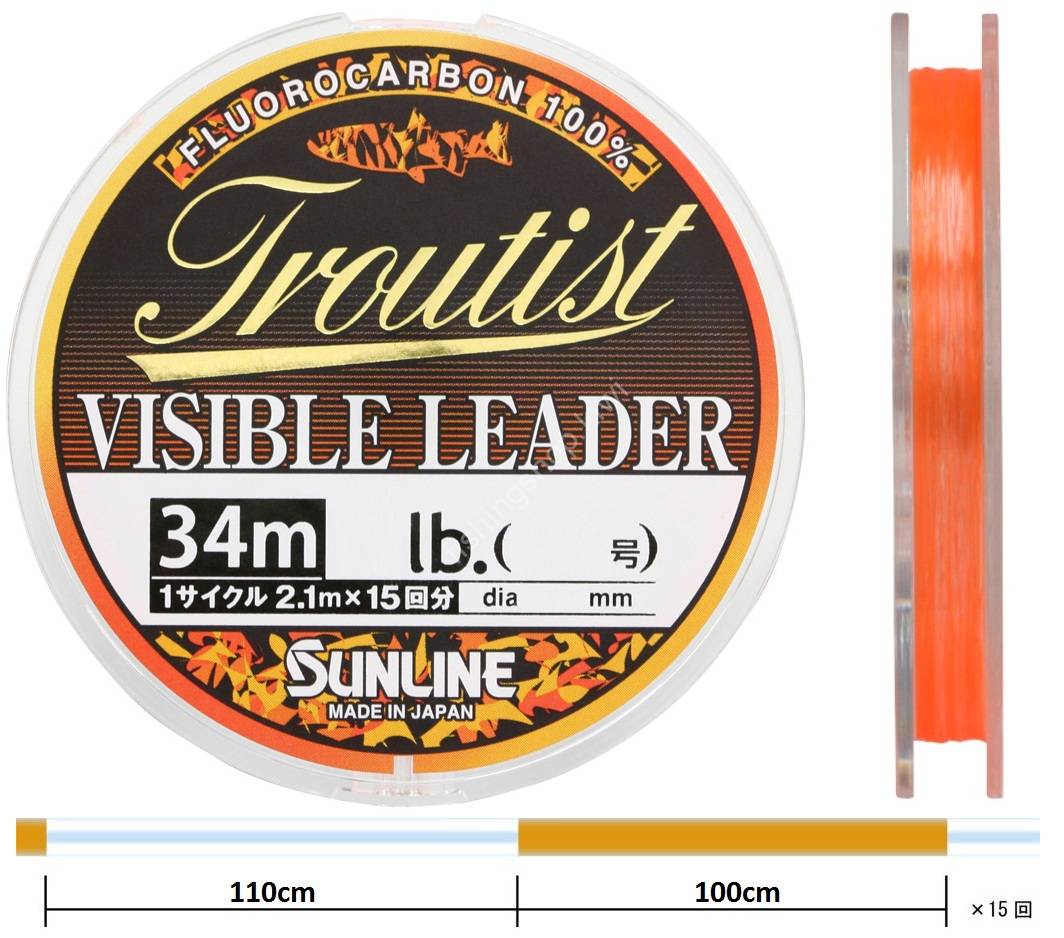 SUNLINE Troutist Visible Leader [Natural Clear&Orange marking] 34m #3 (12lb)  Fishing lines buy at
