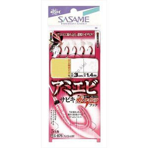 SASAME Amiebi Red Keimura Sabiki S-875 [Red Keimura] 5 Hook 5-1.5
