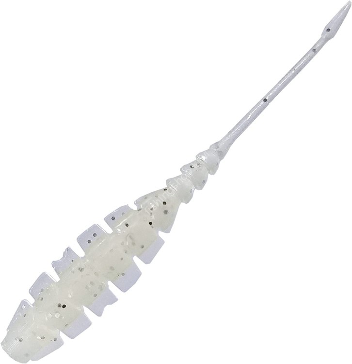 MUSTAD Aji Worm Naf-Naf 2" #007 White Luminous Silver Lame