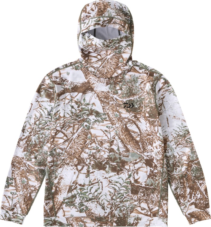 DAIWA DE-9223 Light Stretch Hoodie (White Lake Camo) L