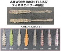 MUSTAD Aji Worm Bachi Fla 2.5" #008 Orange Luminous