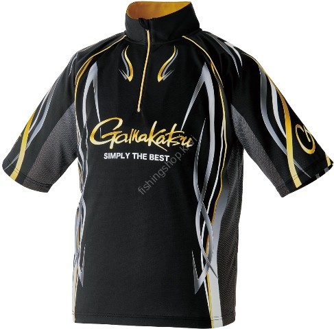 GAMAKATSU GM3735 2Way Printed Zip Shirt Short Sleeve (Black) 3L