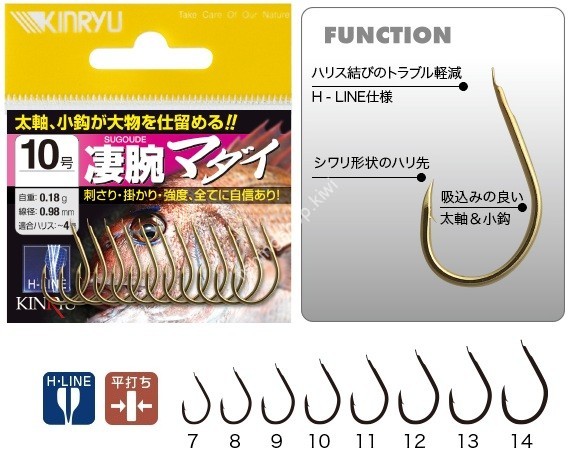 KINRYU Sugoude Madai [Gold] #14 (7pcs)