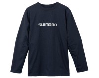 SHIMANO SH-022W Dry Logo T-shirt Long Sleeve Navy S