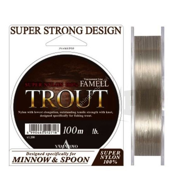 YAMATOYO Famell Trout Nylon Line [Titanium brown] 100m #0.4 (2lb)