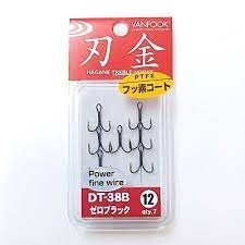 VANFOOK Strong Fine Treble Hook DT-38B [Fluorine Black] #12 (7pcs)