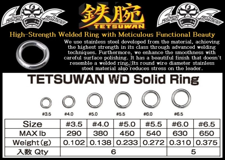 NATURE BOYS FishingFighters Tetsuwan WD Solid Ring #4.0
