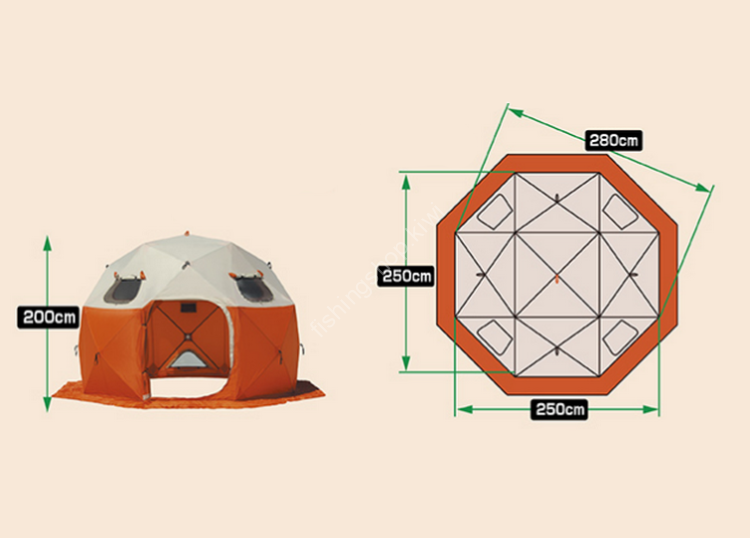 PROX PX022R Wakasagi Quick Dome Tent Paogran (Large/330)