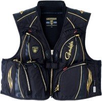 GAMAKATSU Vest GM2323 Gore-Tex Infinium TM Windstopper Half Mesh Vest (Black x Black) LL