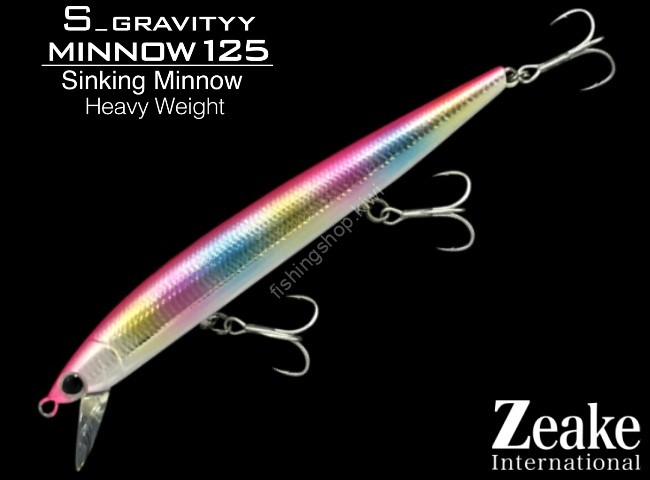 ZEAKE S_Gravityy Minnow 125 # SGM25005 Pink Back Rainbow Glow Belly