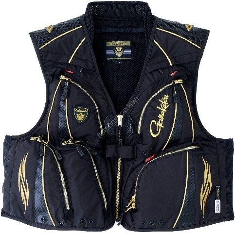 GAMAKATSU Vest GM2323 Gore-Tex Infinium TM Windstopper Half Mesh Vest (Black x Black) 3L