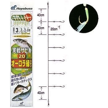 HAYABUSA Jissen Sabiki 20 Aurora Midori Skin SS135 [Gold] 6 Hook 4-4