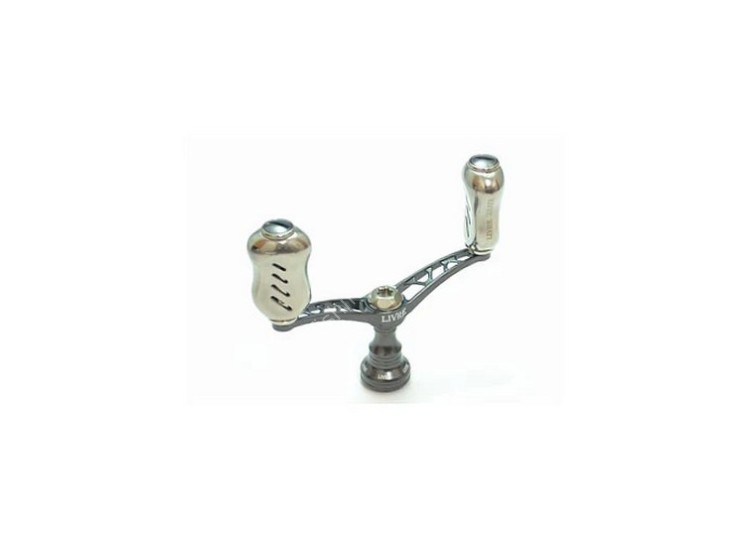 LIVRE 3732 Double Handle Wing 80 Fino Knob for Shimano S2 #Gunmetal/Titanium