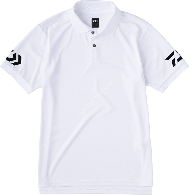 DAIWA DE-7925 Short Sleeve Polo Shirt [White x Black] XL