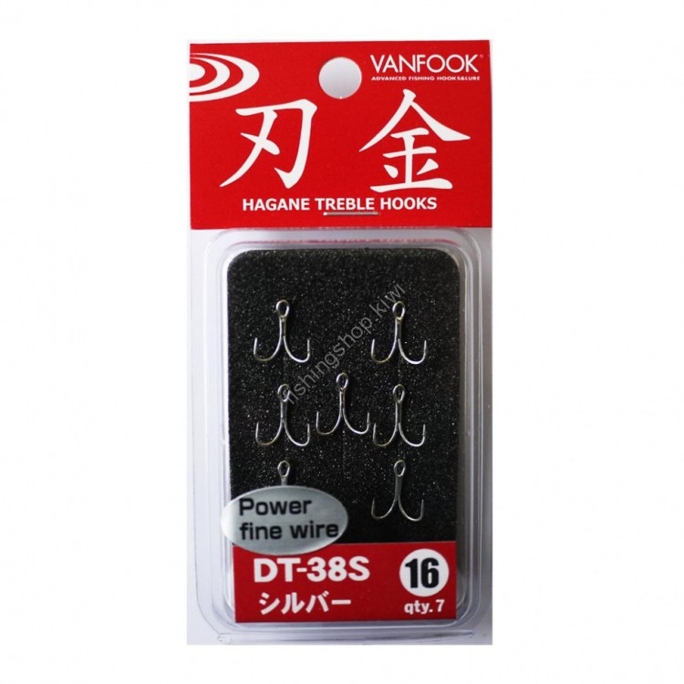 VANFOOK Strong Fine Treble Hook DT-38S [Silver] #16 (7pcs)