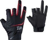 DAIWA DG-2223 Faux Leather Gloves (3fingers cut) Red M