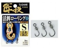 SASAME Takumi Technique Live Bait Rolling N-002 [Black] S (3pcs)