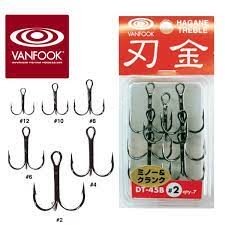 VANFOOK Treble Hook Short Shank Medium DT-44B [NS Black] #2 (8pcs)