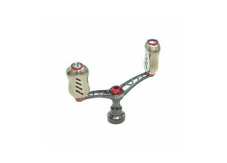 LIVRE 3737 Double Handle Wing 80 Fino Knob for Shimano S2 #Gunmetal/Red