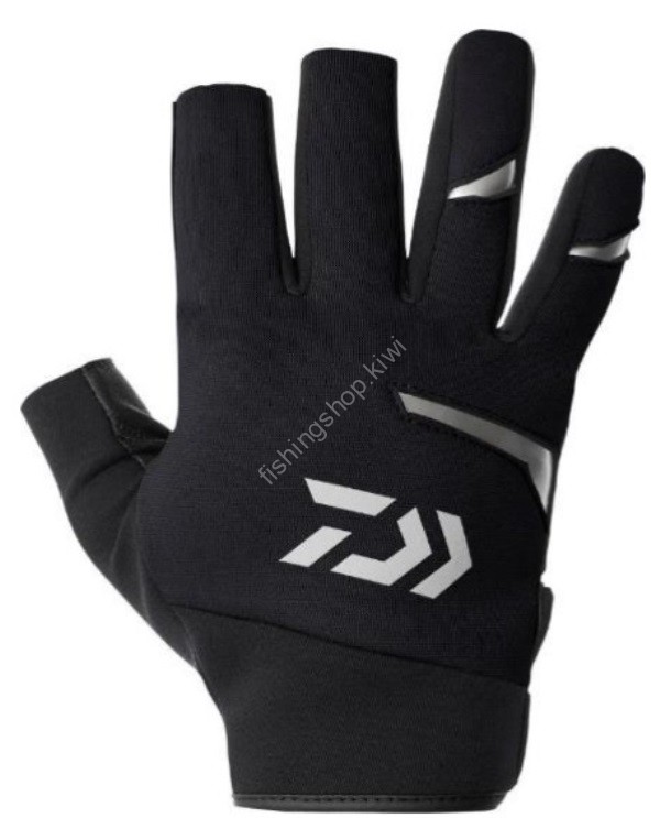 DAIWA DG-8424W Cold Protection Light Grip Gloves 3 Long Cut (Black) 2XL