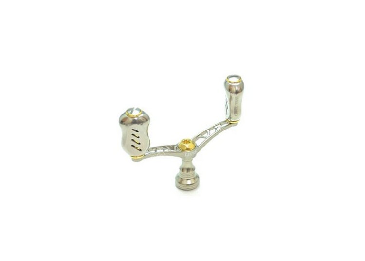 LIVRE 3734 Double Handle Wing 80 Fino Knob for Shimano S2 #Titanium/Gold
