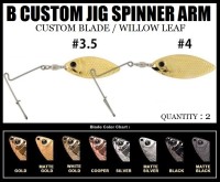 DEPS B Custom Jig Spinner Arm Willow Leaf #4 White Gold