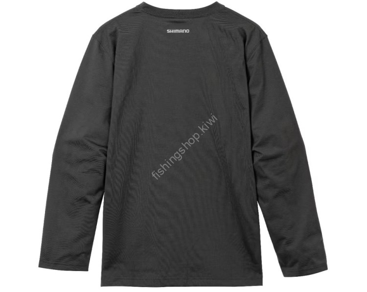SHIMANO SH-022W Dry Logo T-shirt Long Sleeve Charcoal XL