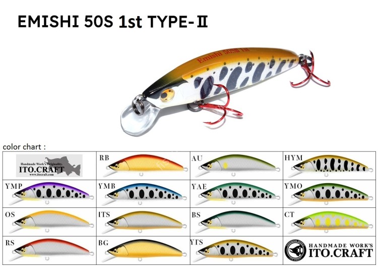 ITO.CRAFT Emishi Minnow 50S 1st Model Type-II #BG