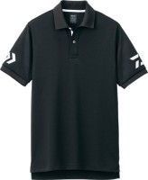 DAIWA DE-7906 Short Sleeve Polo Shirt (Black x White) L