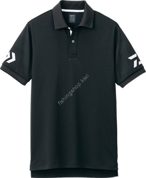 DAIWA DE-7906 Short Sleeve Polo Shirt (Black x White) L