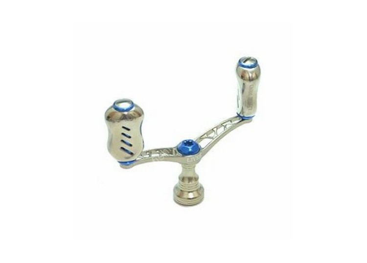 LIVRE 3739 Double Handle Wing 80 Fino Knob for Shimano S2 #Titanium/Blue