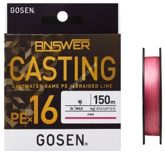 GOSEN Answer Casting PE x 16 [Pink] 150m #1.2 (28lb)