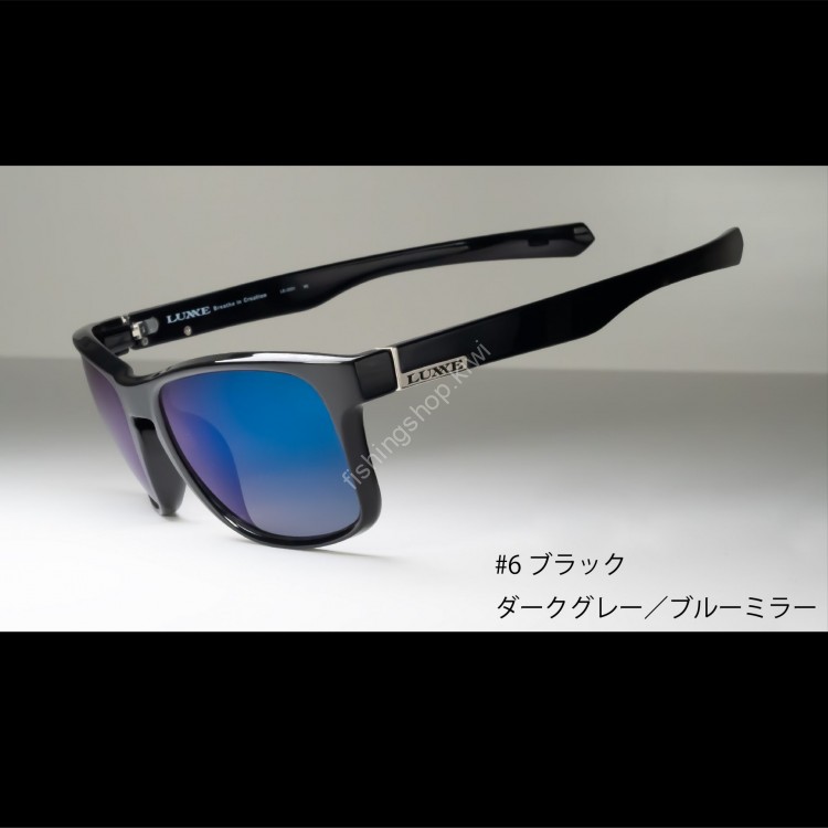 GAMAKATSU LE3001 Polarized Glass Spekkies LUNA #6 Black: Dark Gray & Blue Mirror